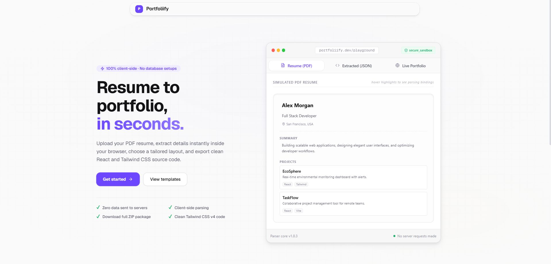 Portfoliify preview
